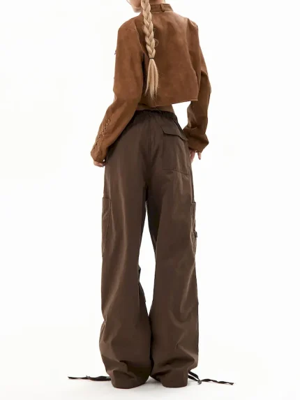 Women Fashion Casual Multi-Pocket Drawstring Cargo Pants - Image 5