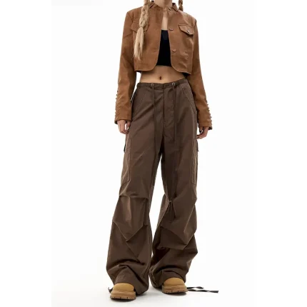 Women Fashion Casual Multi-Pocket Drawstring Cargo Pants - Image 6