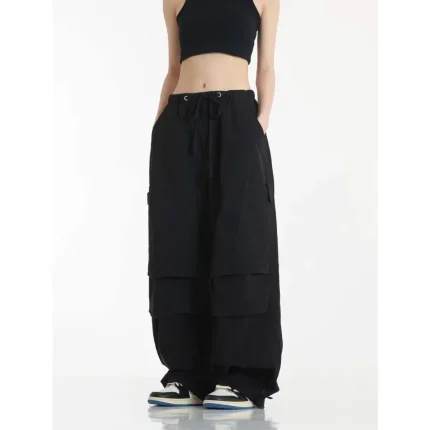 Women Fashion Casual Multi-Pocket Drawstring Cargo Pants - Image 7