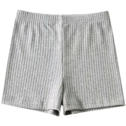 Summer Women Fashion Solid Color Slim Stretch Thread Knit Shorts - Image 5