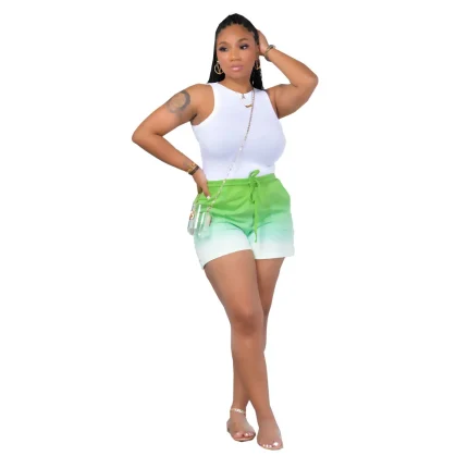 Summer Women Fashion Gradient Drawstring Shorts - Image 5