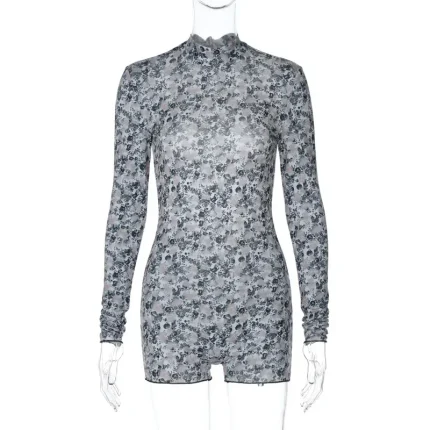 Summer Women Fashion Sexy Print Backless Slim Fit Rompers - Image 5