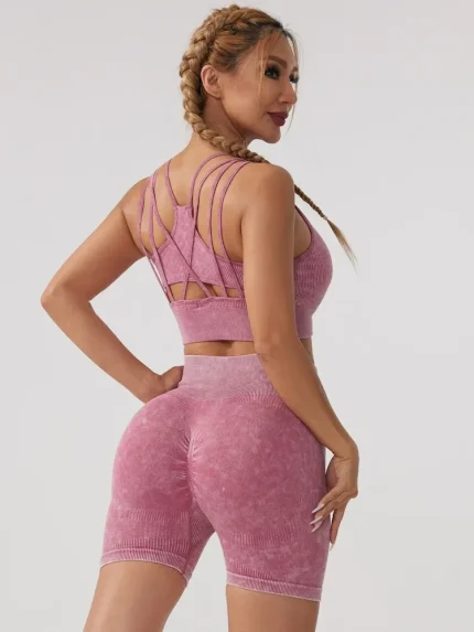 Women Yoga Fashion Blank Sports Two-Piece Set - Image 4