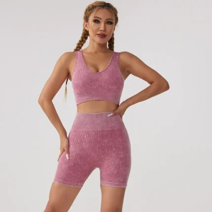 Women Yoga Fashion Blank Sports Two-Piece Set - Image 6
