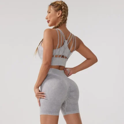 Women Yoga Fashion Blank Sports Two-Piece Set - Image 7