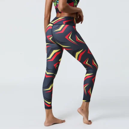 Women Yoga Fashion Printed High Waist Sports Leggings - Image 3