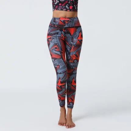 Women Yoga Fashion Printed High Waist Sports Leggings - Image 5