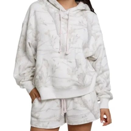 Autumn And Winter Graphic Printing Fleece Couple Men Women Leisure Hoodie shorts Set - Image 5