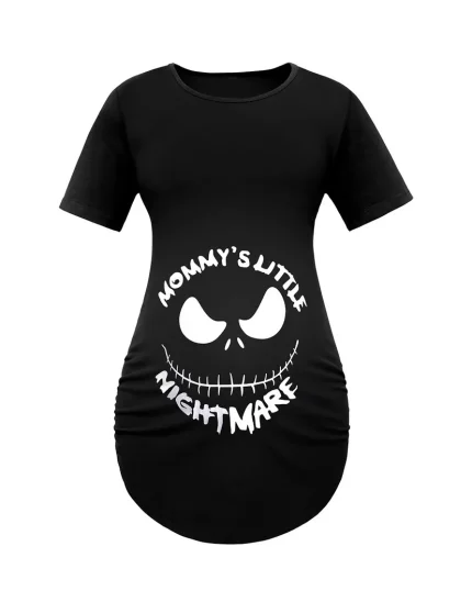 Pregnant Women Casual Printed Round Neck Short-Sleeve T-Shirt - Image 3