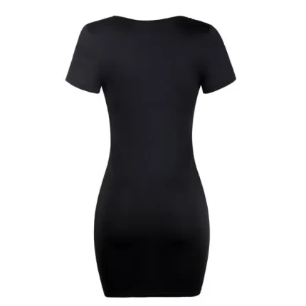 Women Fashion Solid Color Seamless Short-Sleeve Dress - Image 4